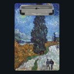 Van Gogh Road With Cypresses Impressionism Mini Clipboard<br><div class="desc">Vincent Van Gogh Road With Cypresses "Road With Cypresses" by Vincent Van Gogh is a wonderful impressionistic painting by one of the master artists of all time. The road is swirling with colour and emotion, as the green cypress trees wave to the swirling blue Sky with what looks like a...</div>