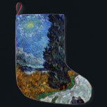 Van Gogh Road With Cypresses Impressionism Small Christmas Stocking<br><div class="desc">Vincent Van Gogh Road With Cypresses "Road With Cypresses" by Vincent Van Gogh is a wonderful impressionistic painting by one of the master artists of all time. The road is swirling with colour and emotion, as the green cypress trees wave to the swirling blue Sky with what looks like a...</div>