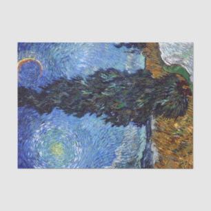 Van Gogh Road With Cypresses Impressionism Tissue Paper