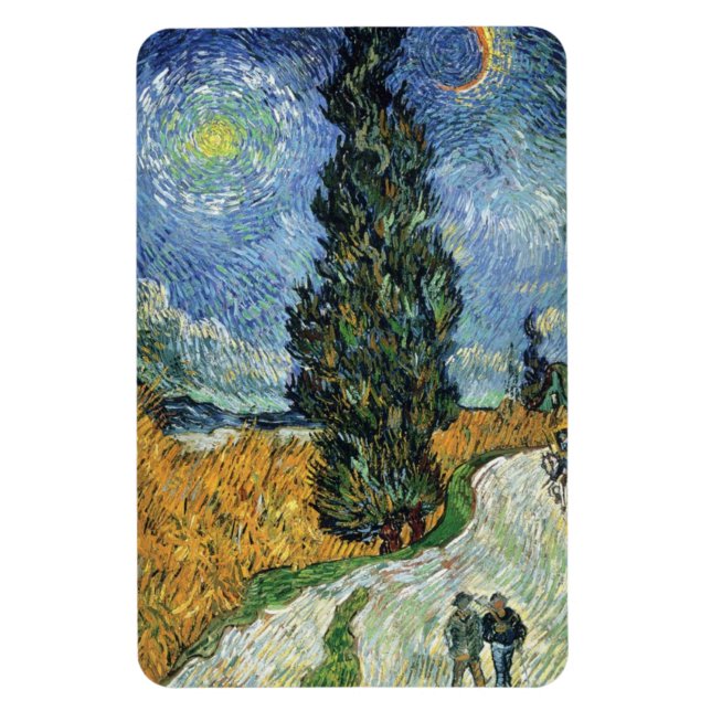 Van Gogh Road With Cypresses Magnet (Vertical)