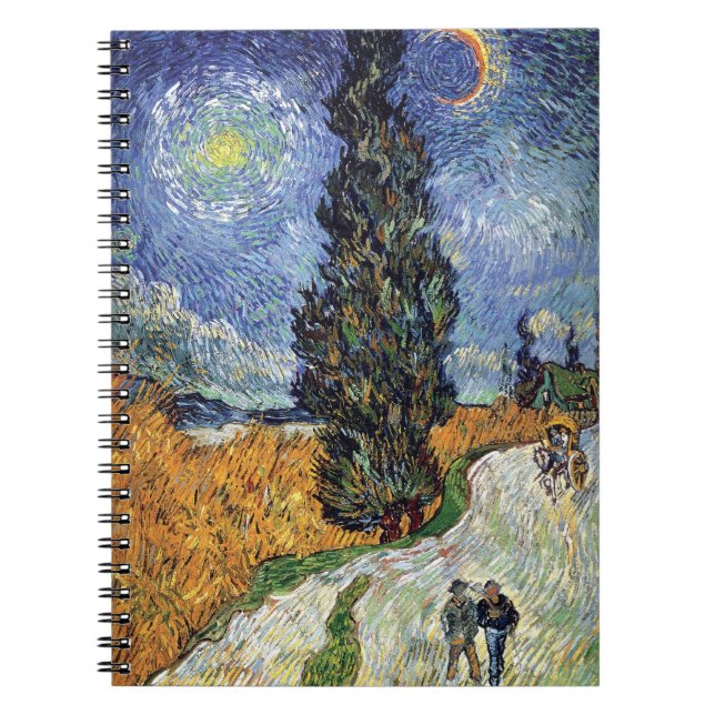 Van Gogh - Road With Cypresses Notebook (Front)