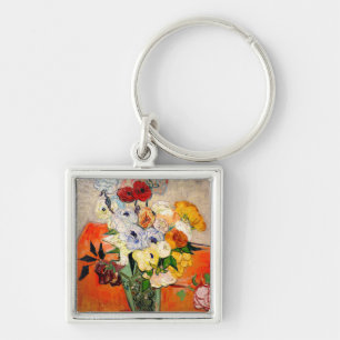 Van Gogh Roses and Anemones Key Ring