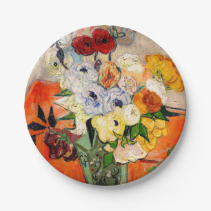 Van Gogh Roses and Anemones Paper Plate