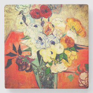 Van Gogh Roses and Anemones Stone Coaster