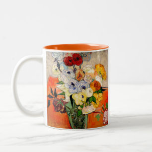 Van Gogh Roses and Anemones Two-Tone Coffee Mug