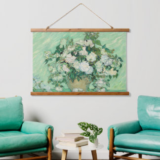 Van Gogh Roses Art Famous Wood Wall Hanging Tapestry