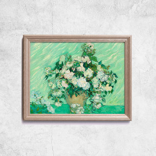 Van Gogh Roses Old Art Famous Wall Poster