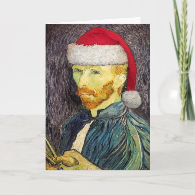 Van Gogh Santa Greeting Card (Front)