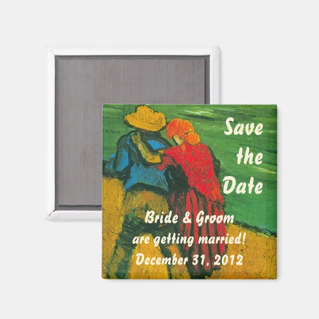 Van Gogh Save the Date! Two Lovers Magnet (Front/Back)