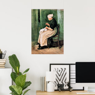 Van Gogh. Scheveningen Woman Sewing, Poster