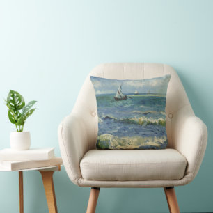 Van Gogh Seascape at Saintes Maries de la Mer Cushion