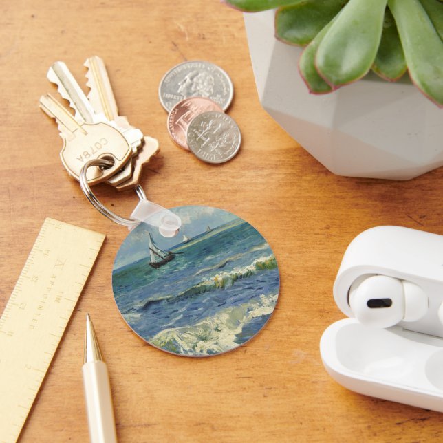 Van Gogh Seascape at Saintes Maries de la Mer Key Ring (Desk)