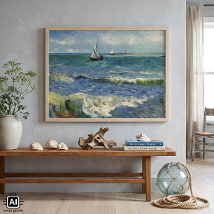 Van Gogh Seascape at Saintes Maries de la Mer Poster