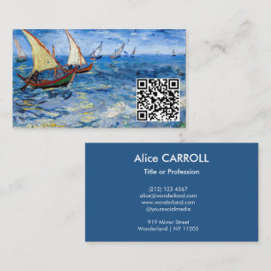 Van Gogh - Seascape at Saintes-Maries - QR Code Business Card