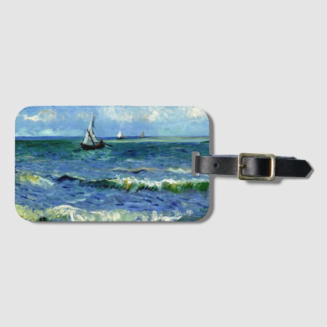 Van Gogh - Seascape, famous painting, Luggage Tag (Front Horizontal)