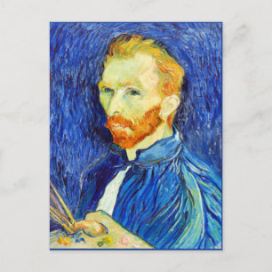 Van Gogh - Self-Portrait, 1889 (brushes and easel) Postcard
