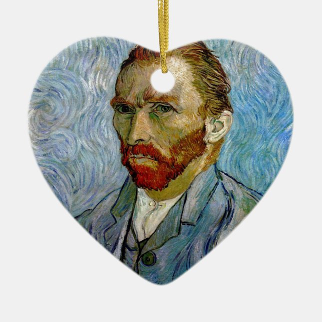 Van Gogh Self Portrait Ceramic Tree Decoration (Front)