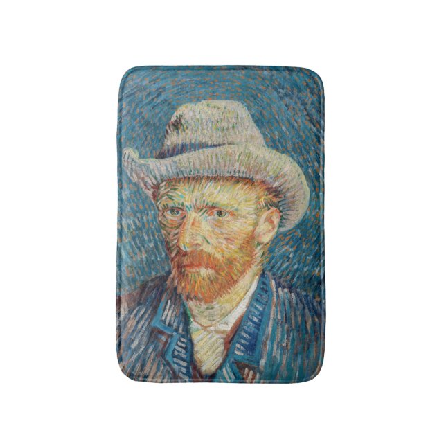 Van Gogh - Self Portrait with a Grey Felt Hat Bath Mat (Front Vertical)