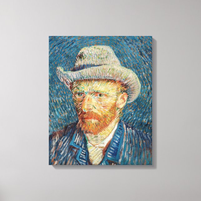 Van Gogh - Self Portrait with a Grey Felt Hat Canvas Print (Front)