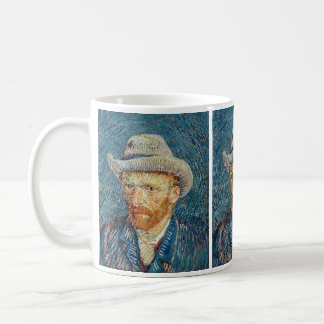 Van Gogh - Self Portrait with a Grey Felt Hat Coffee Mug (Left)