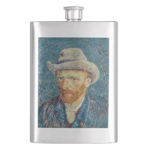 Van Gogh - Self Portrait with a Grey Felt Hat Hip Flask