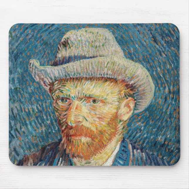 Van Gogh - Self Portrait with a Grey Felt Hat Mouse Pad (Front)