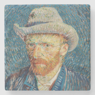 Van Gogh - Self Portrait with a Grey Felt Hat Stone Coaster