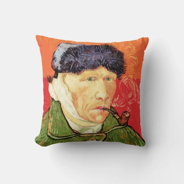 Van Gogh - Self Portrait with Bandaged Ear & Pipe Cushion (Front)