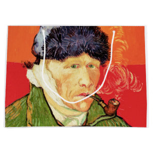 Van Gogh - Self Portrait with Bandaged Ear & Pipe Large Gift Bag