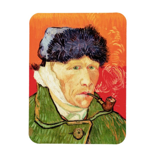 Van Gogh - Self Portrait with Bandaged Ear & Pipe Magnet (Vertical)