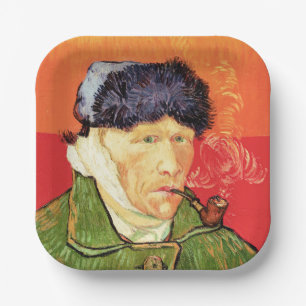 Van Gogh - Self Portrait with Bandaged Ear & Pipe Paper Plate