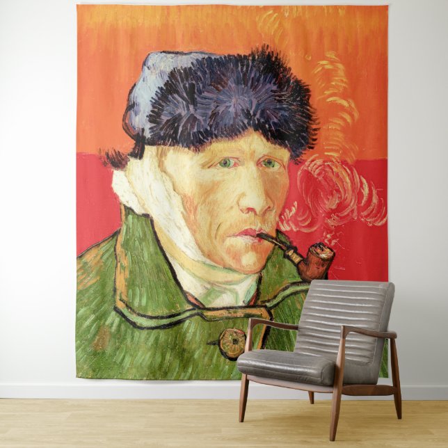 Van Gogh - Self Portrait with Bandaged Ear & Pipe Tapestry (In Situ)