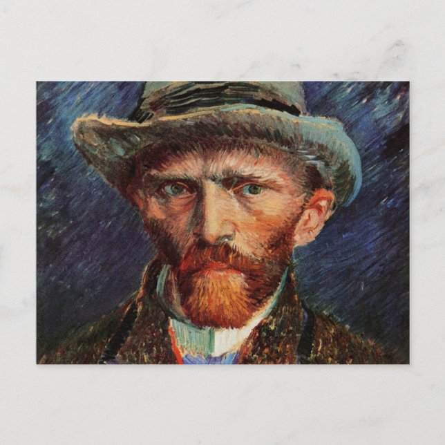 Van Gogh; Self Portrait with Gray Felt Hat Postcard (Front)