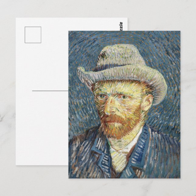 Van Gogh Self Portrait with Grey Felt Hat Postcard (Front/Back)