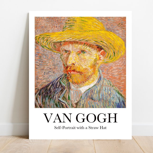 Van Gogh Self-Portrait with Grey Felt Hat Poster (Own Van Gogh's Sun-Kissed Self! "Straw Hat" Poster)