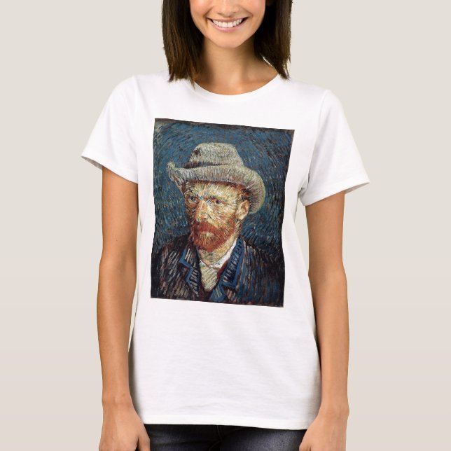 Van Gogh Self-Portrait with Grey Felt Hat T-Shirt (Front)