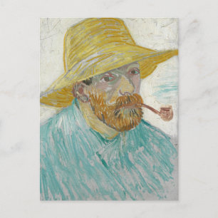 Van Gogh Self Portrait with Pipe Postcard