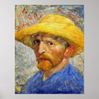 Van Gogh - Self-Portrait With Straw Hat 1887