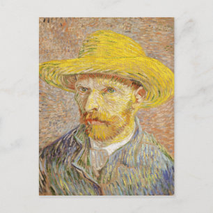 Van Gogh Self Portrait with Straw Hat Postcard