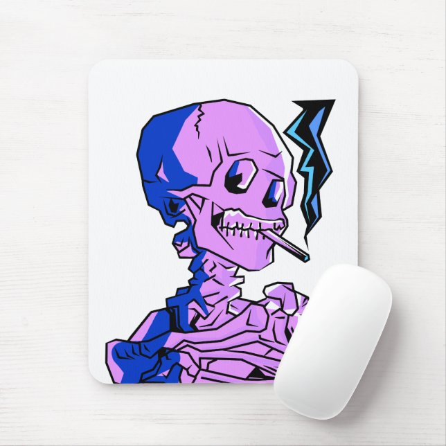 Van Gogh, Skeleton with a burning cigarette Mouse Pad (With Mouse)
