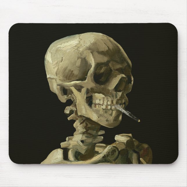 Van Gogh, Skeleton with a burning cigarette Mouse Pad (Front)