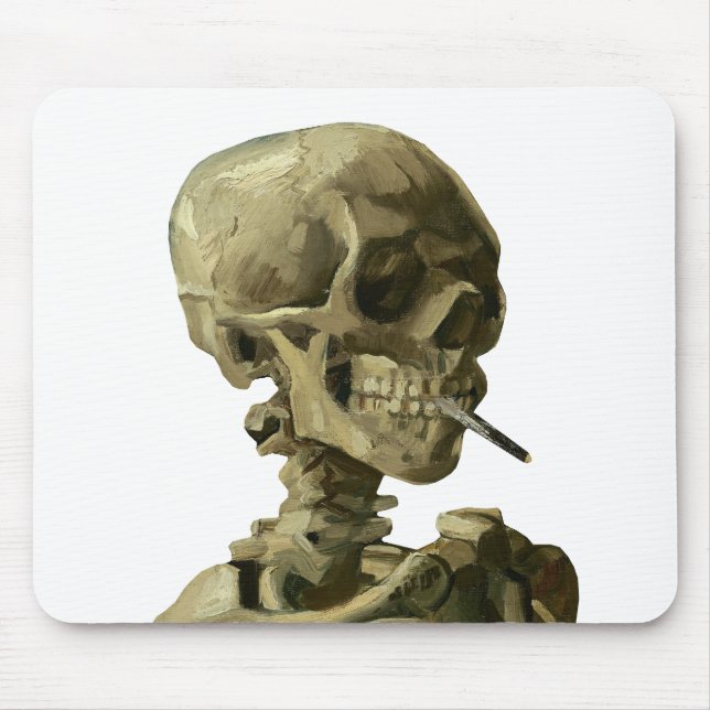 Van Gogh, Skeleton with a burning cigarette Mouse Pad (Front)