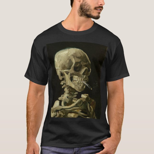 Van Gogh, Skeleton with a burning cigarette T-Shirt (Front)