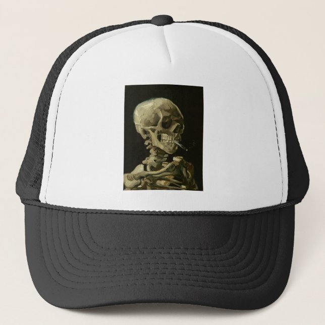 van gogh Skull Trucker Hat (Front)