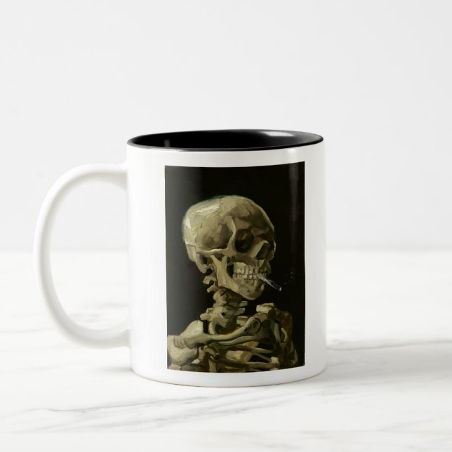 van gogh Skull Two-Tone Coffee Mug (Left)