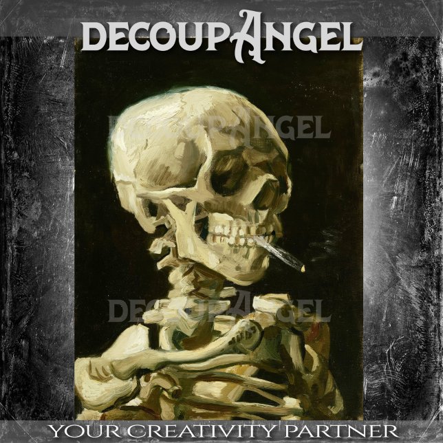  Van Gogh Skull With A Burning Cigarette Decoupage Tissue Paper (Creator Uploaded)