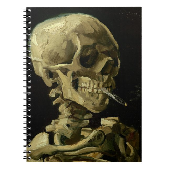 Van Gogh | Skull with Burning Cigarette | 1886 Spiral Notebook (Front)