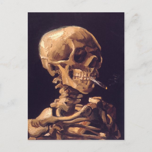 Van Gogh: Skull with Burning Cigarette Postcard (Front)