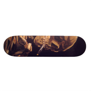 Van Gogh: Skull with Burning Cigarette Skateboard
