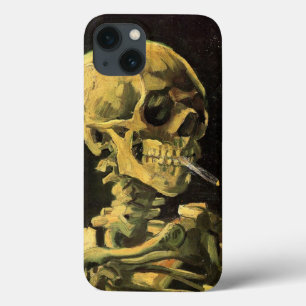 Van Gogh Skull with Burning Cigarette, Vintage Art iPhone 13 Case
